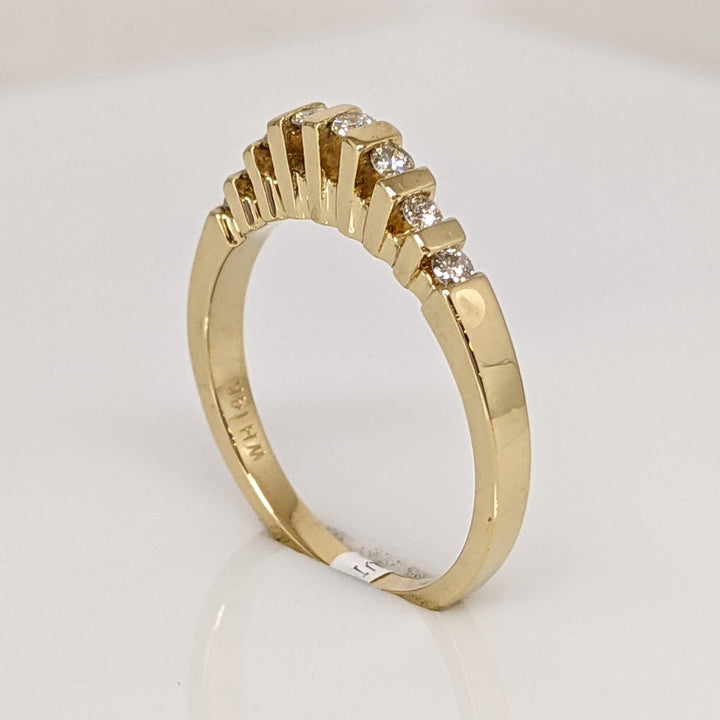 14K .20 CARAT TOTAL WEIGHT SI2 I DIAMOND ROUND (8) BAR SET ESTATE RING 2.7 GRAMS