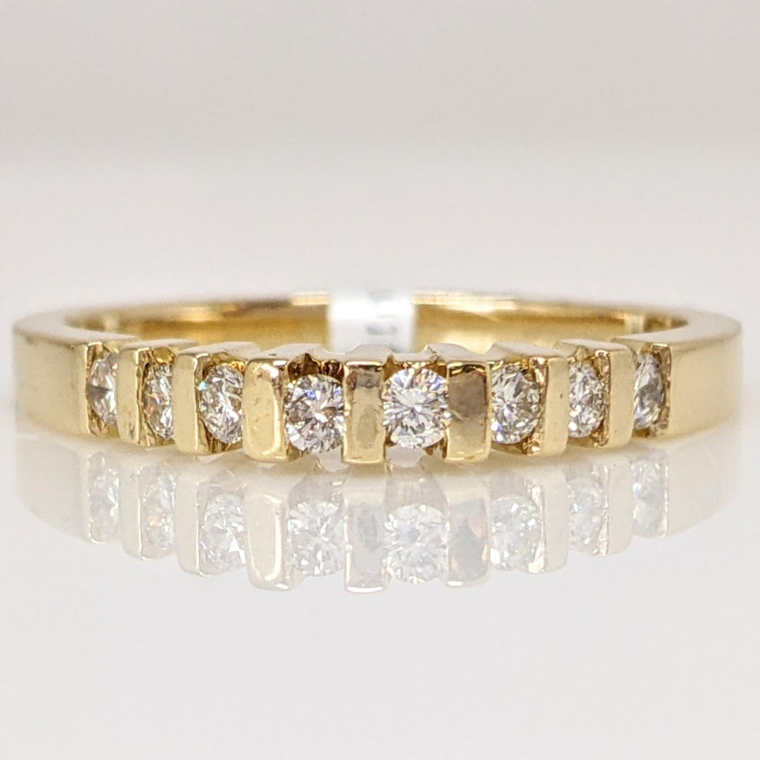 14K .20 CARAT TOTAL WEIGHT SI2 I DIAMOND ROUND (8) BAR SET ESTATE RING 2.7 GRAMS