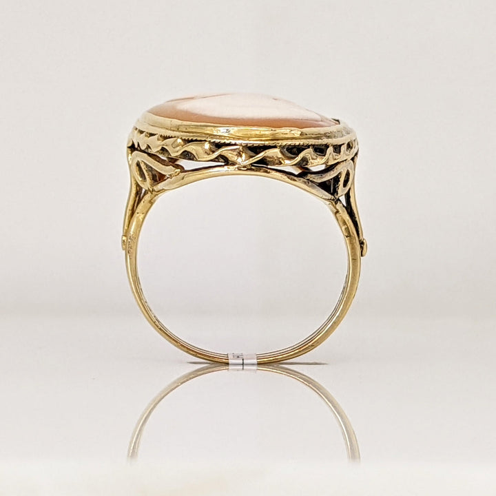 14K CAMEO OVAL 30X16 ESTATE RING 6.6 GRAMS
