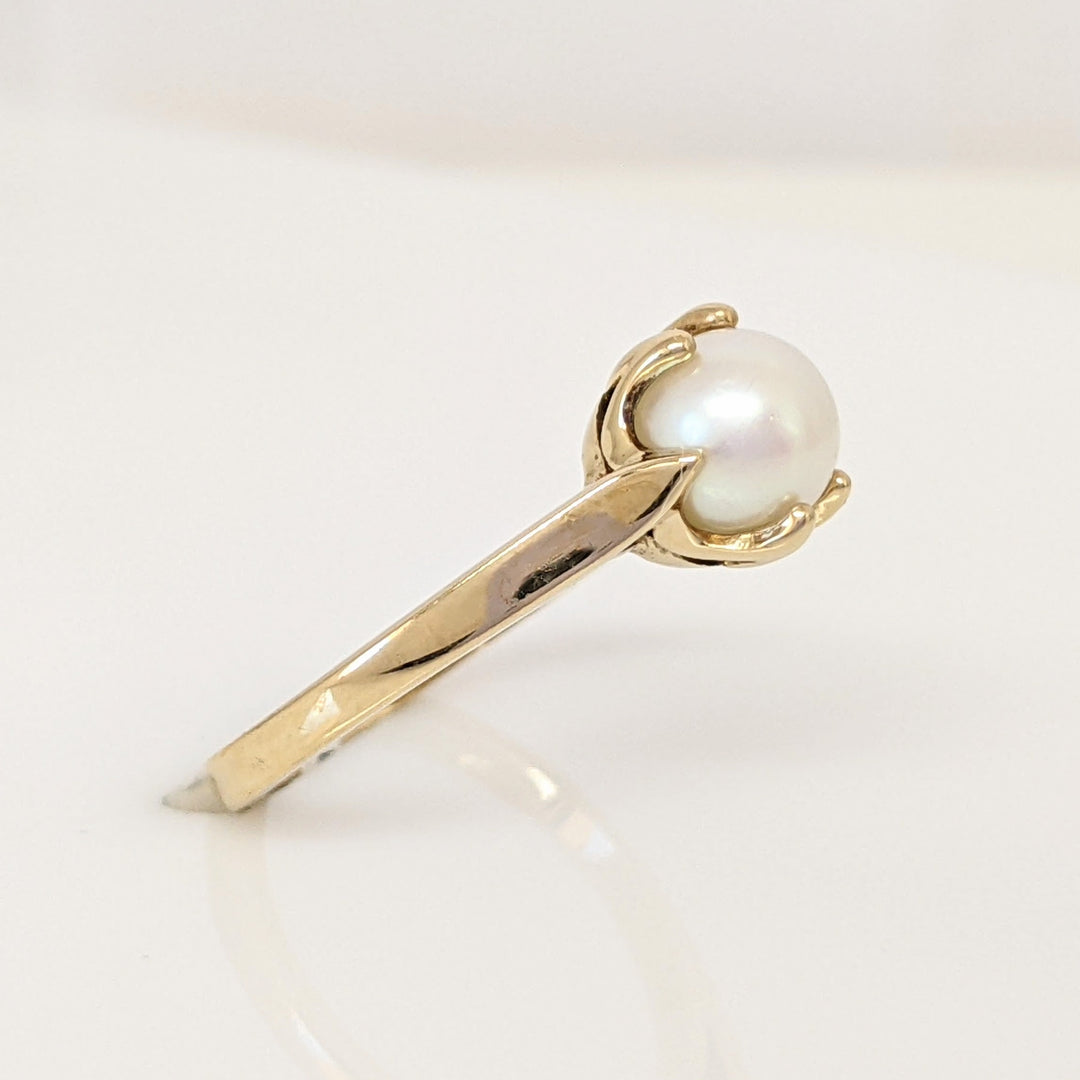 10K PEARL ROUND 6.3MM ESTATE RING 2.2 GRAMS