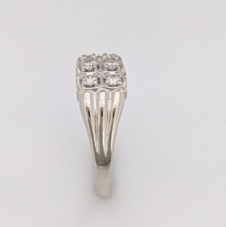 14K WHITE .50 CARAT TOTAL WEIGHT I1 I-K DIAMOND ROUND (10) 2-ROW ESTATE BAND 4.7 GRAMS