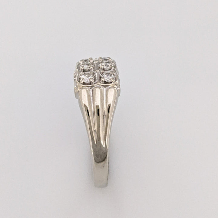 14K WHITE .50 CARAT TOTAL WEIGHT I1 I-K DIAMOND ROUND (10) 2-ROW ESTATE BAND 4.7 GRAMS
