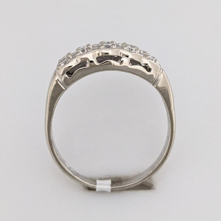 14K WHITE .50 CARAT TOTAL WEIGHT I1 I-K DIAMOND ROUND (10) 2-ROW ESTATE BAND 4.7 GRAMS