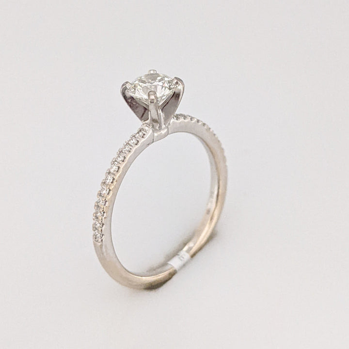 14K WHITE .61 CARAT TOTAL WEIGHT VS1 H DIAMOND ROUND (23) ESTATE RING 2.1 GRAMS