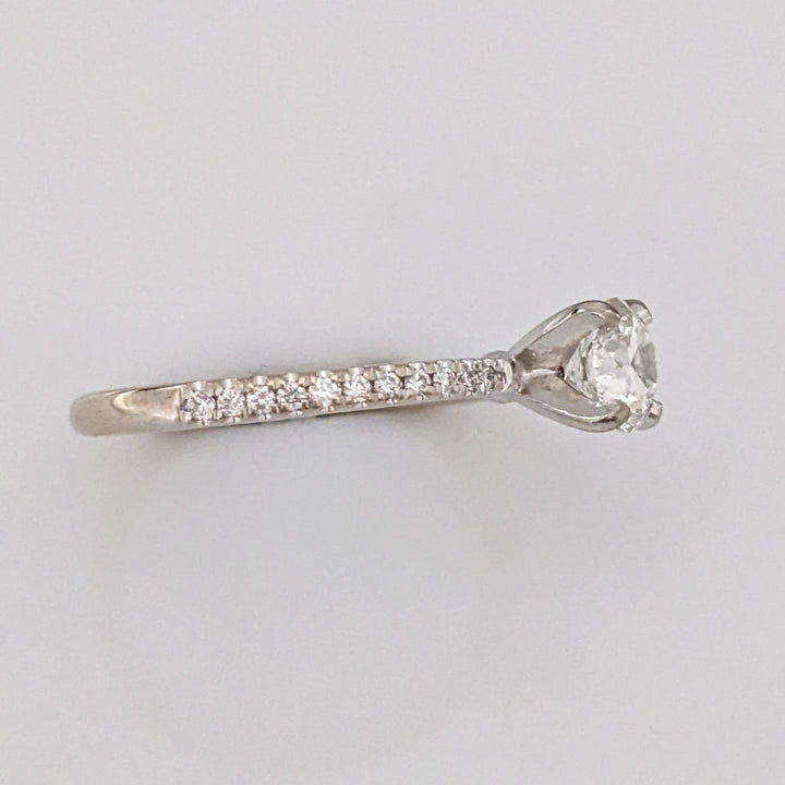 14K WHITE .61 CARAT TOTAL WEIGHT VS1 H DIAMOND ROUND (23) ESTATE RING 2.1 GRAMS
