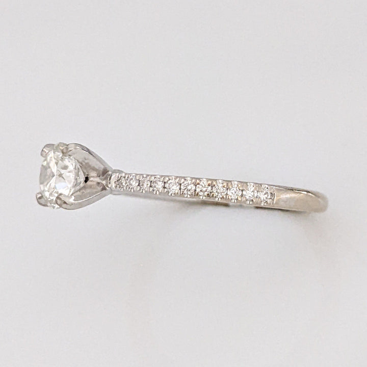 14K WHITE .61 CARAT TOTAL WEIGHT VS1 H DIAMOND ROUND (23) ESTATE RING 2.1 GRAMS