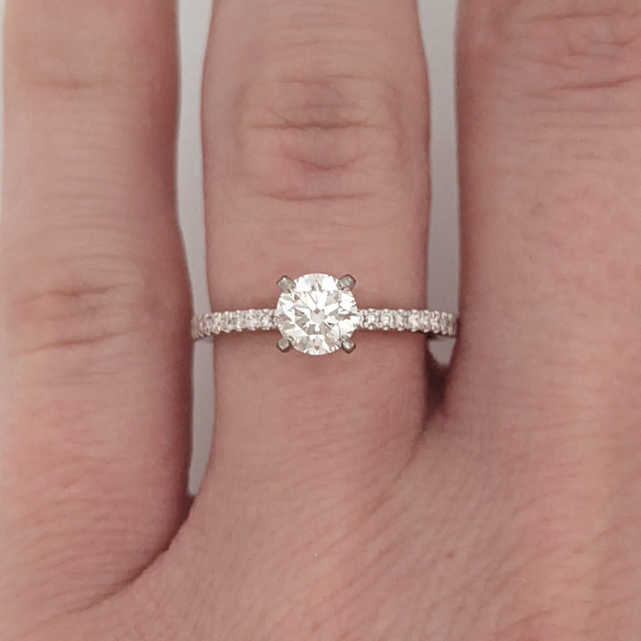 14K WHITE .61 CARAT TOTAL WEIGHT VS1 H DIAMOND ROUND (23) ESTATE RING 2.1 GRAMS