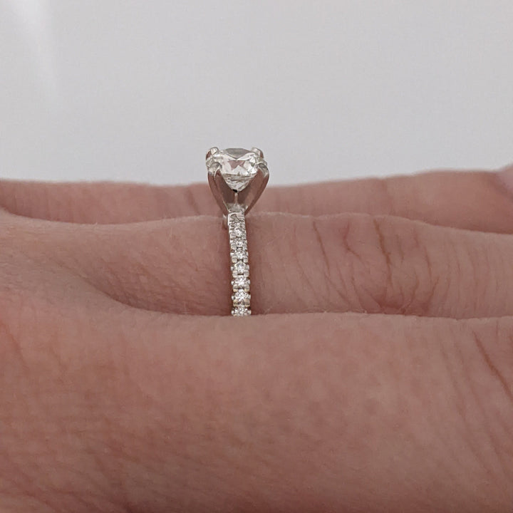 14K WHITE .61 CARAT TOTAL WEIGHT VS1 H DIAMOND ROUND (23) ESTATE RING 2.1 GRAMS