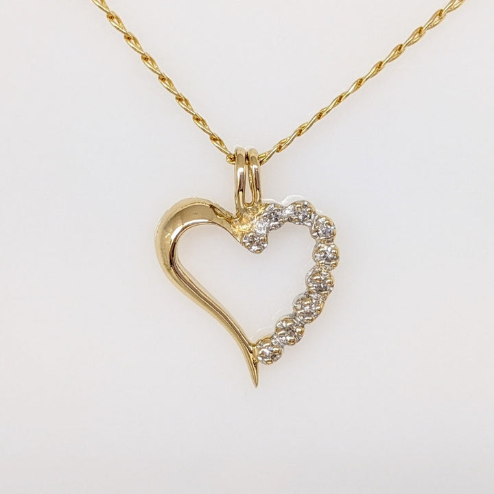 14K DIAMOND ROUND (9) ESTATE PENDANT & CHAIN 3.3 GRAMS