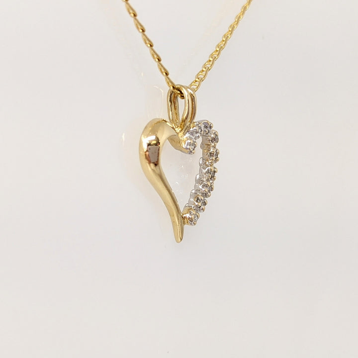 14K DIAMOND ROUND (9) ESTATE PENDANT & CHAIN 3.3 GRAMS