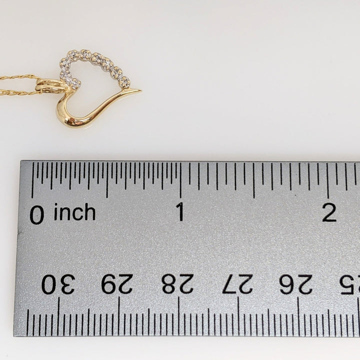 14K DIAMOND ROUND (9) ESTATE PENDANT & CHAIN 3.3 GRAMS