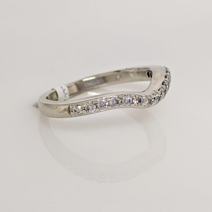 14K WHITE .23 CARAT TOTAL WEIGHT I1 I DIAMOND ROUND (15) ESTATE CURVED BAND 2.6 GRAMS