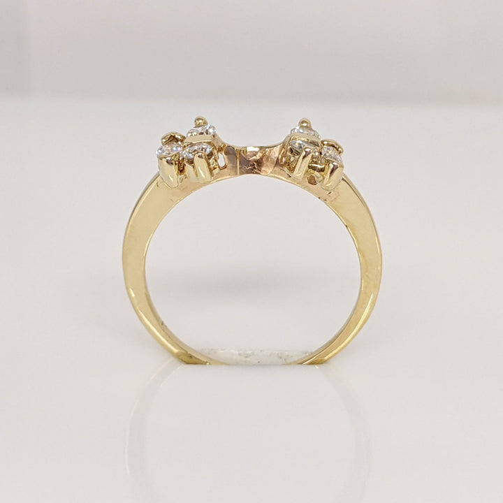 14K .32 CARAT TOTAL WEIGHT SI1 I DIAMOND MARQUISE (2) ROUND (4) ESTATE WRAP 2.0 GRAMS