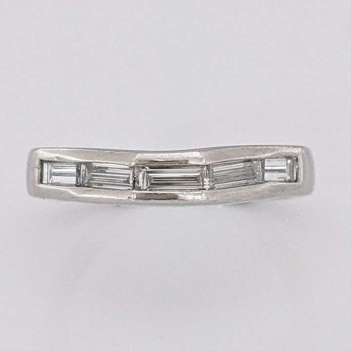 PLATINUM .50 CARAT TOTAL WEIGHT VS1 D DIAMOND BAGUETTE (5) ESTATE CHANNEL SET BAND 6.3 GRAMS