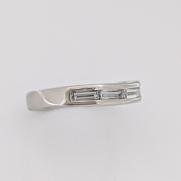 PLATINUM .50 CARAT TOTAL WEIGHT VS1 D DIAMOND BAGUETTE (5) ESTATE CHANNEL SET BAND 6.3 GRAMS