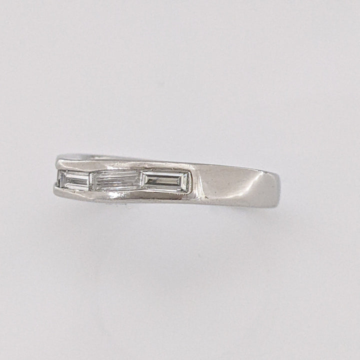 PLATINUM .50 CARAT TOTAL WEIGHT VS1 D DIAMOND BAGUETTE (5) ESTATE CHANNEL SET BAND 6.3 GRAMS
