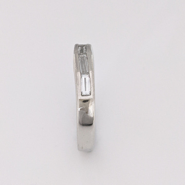PLATINUM .50 CARAT TOTAL WEIGHT VS1 D DIAMOND BAGUETTE (5) ESTATE CHANNEL SET BAND 6.3 GRAMS