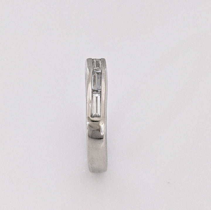 PLATINUM .50 CARAT TOTAL WEIGHT VS1 D DIAMOND BAGUETTE (5) ESTATE CHANNEL SET BAND 6.3 GRAMS
