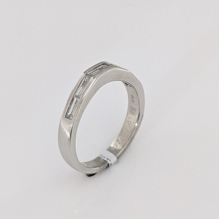 PLATINUM .50 CARAT TOTAL WEIGHT VS1 D DIAMOND BAGUETTE (5) ESTATE CHANNEL SET BAND 6.3 GRAMS