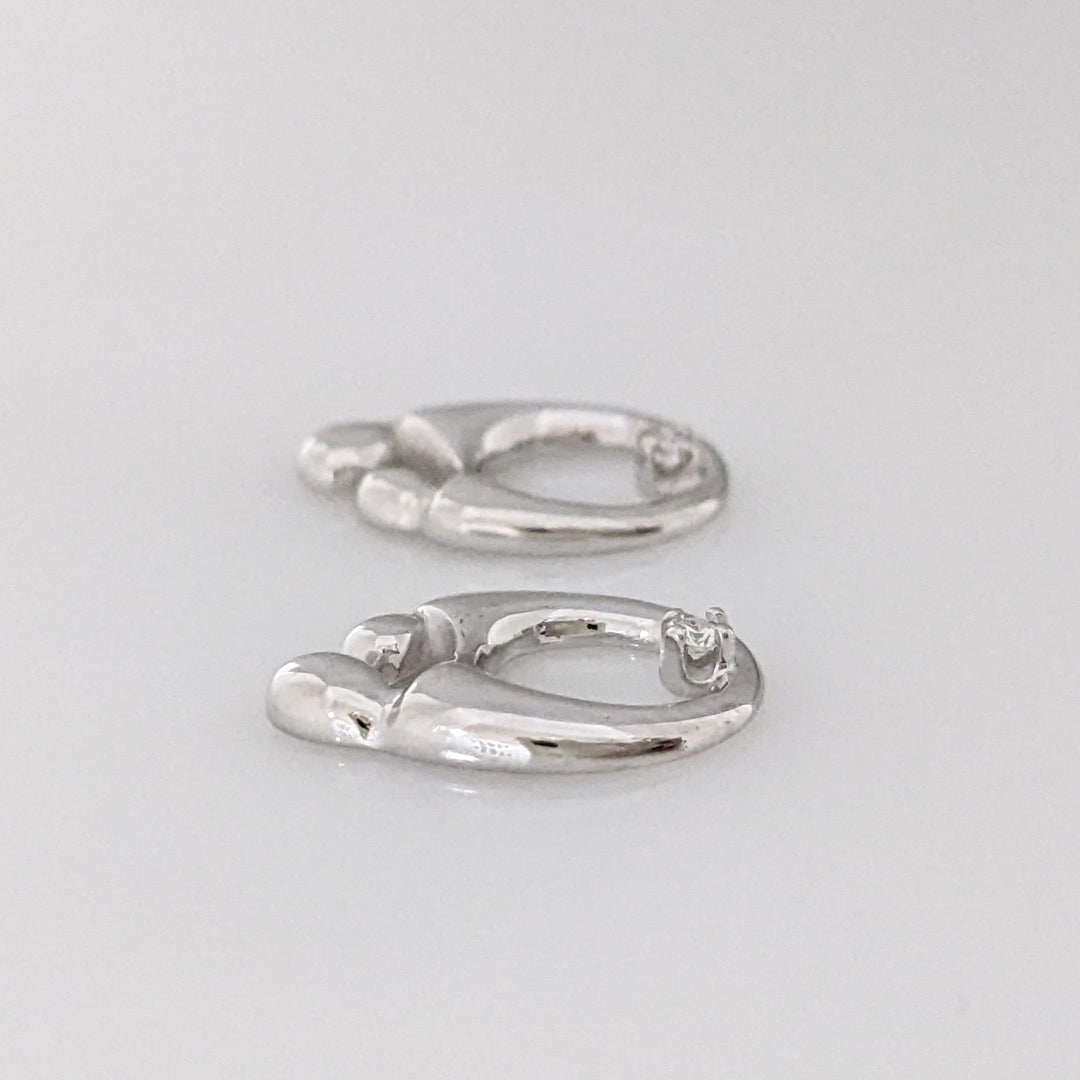 14K WHITE MOTHER/CHILD WITH MELEE ESTATE EARRINGS 2.2 GRAMS