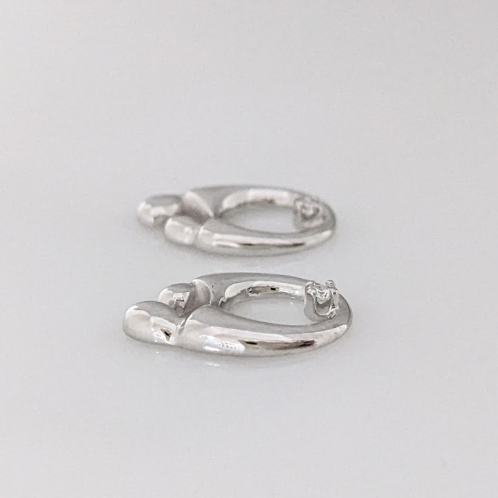14K WHITE MOTHER/CHILD WITH MELEE ESTATE EARRINGS 2.2 GRAMS