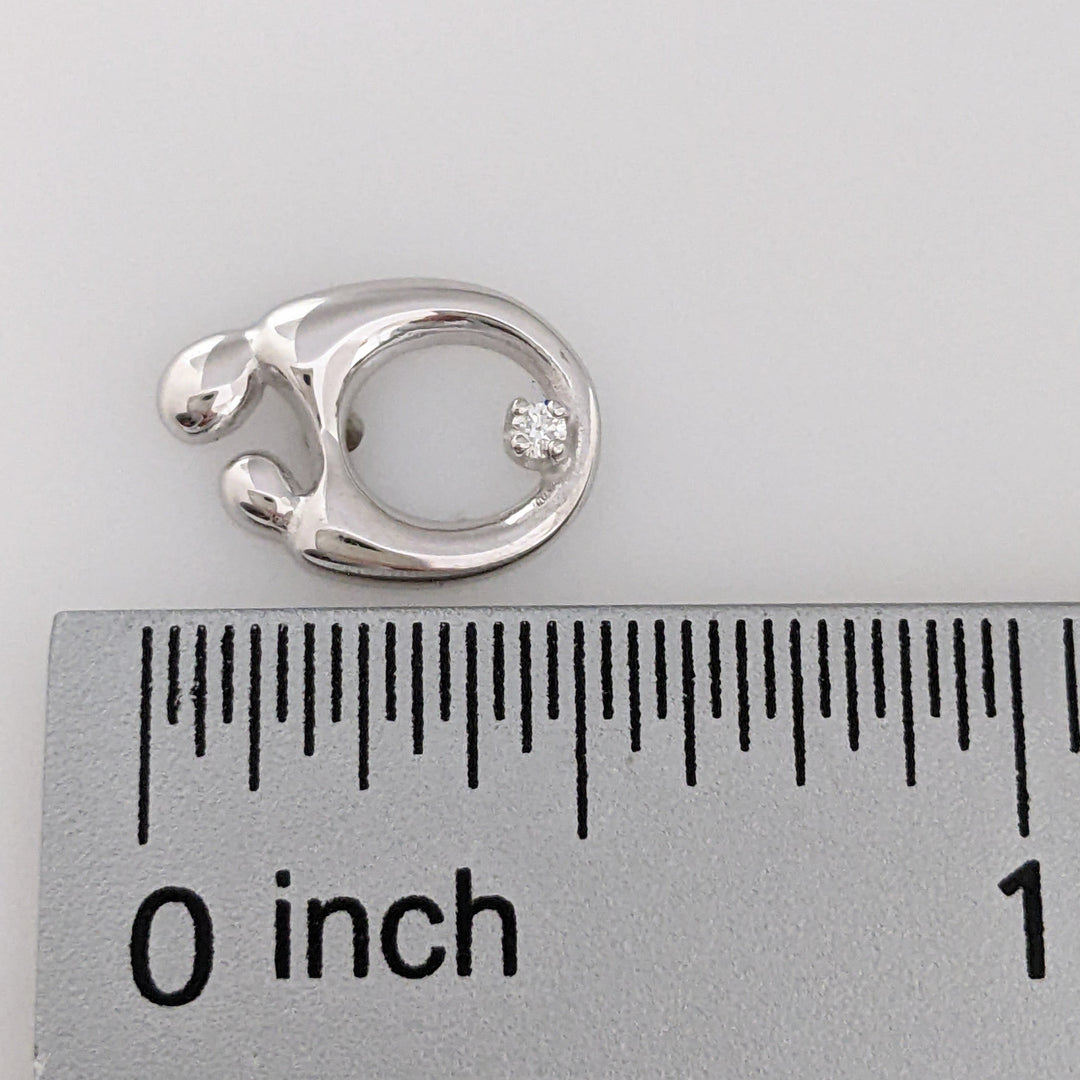 14K WHITE MOTHER/CHILD WITH MELEE ESTATE EARRINGS 2.2 GRAMS