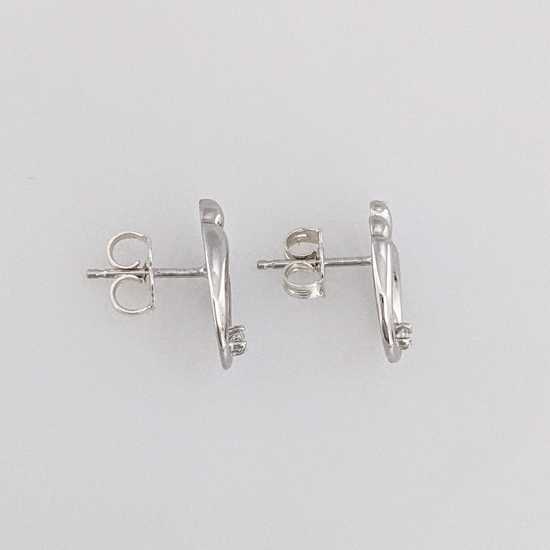14K WHITE MOTHER/CHILD WITH MELEE ESTATE EARRINGS 2.2 GRAMS