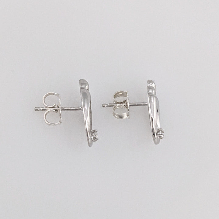 14K WHITE MOTHER/CHILD WITH MELEE ESTATE EARRINGS 2.2 GRAMS