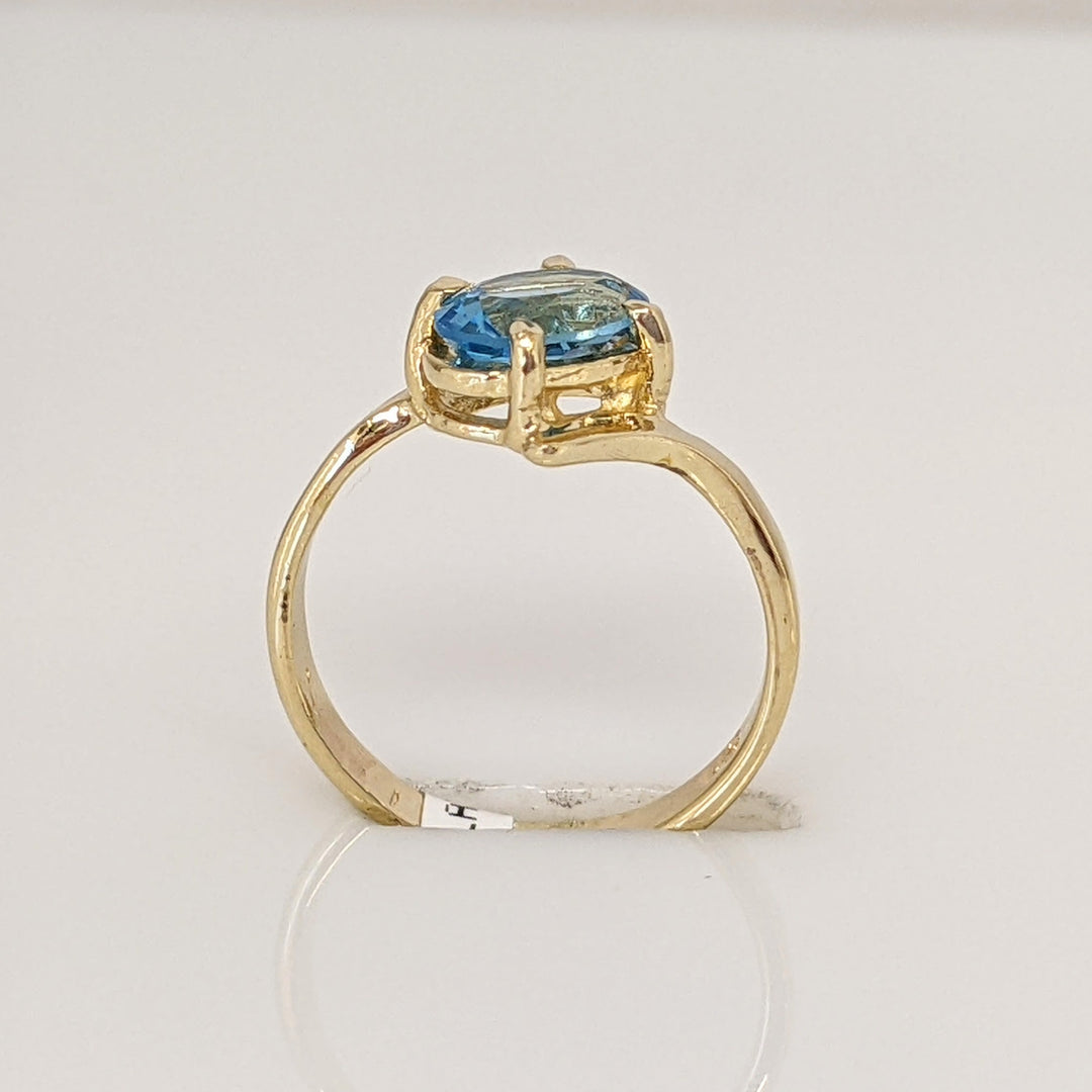 14K BLUE TOPAZ OVAL 4X6 ESTATE BABY RING 1.1 GRAMS