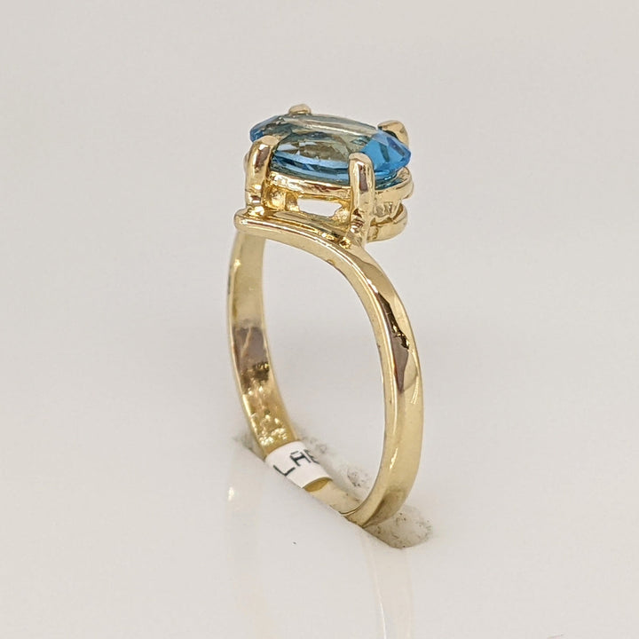 14K BLUE TOPAZ OVAL 4X6 ESTATE BABY RING 1.1 GRAMS
