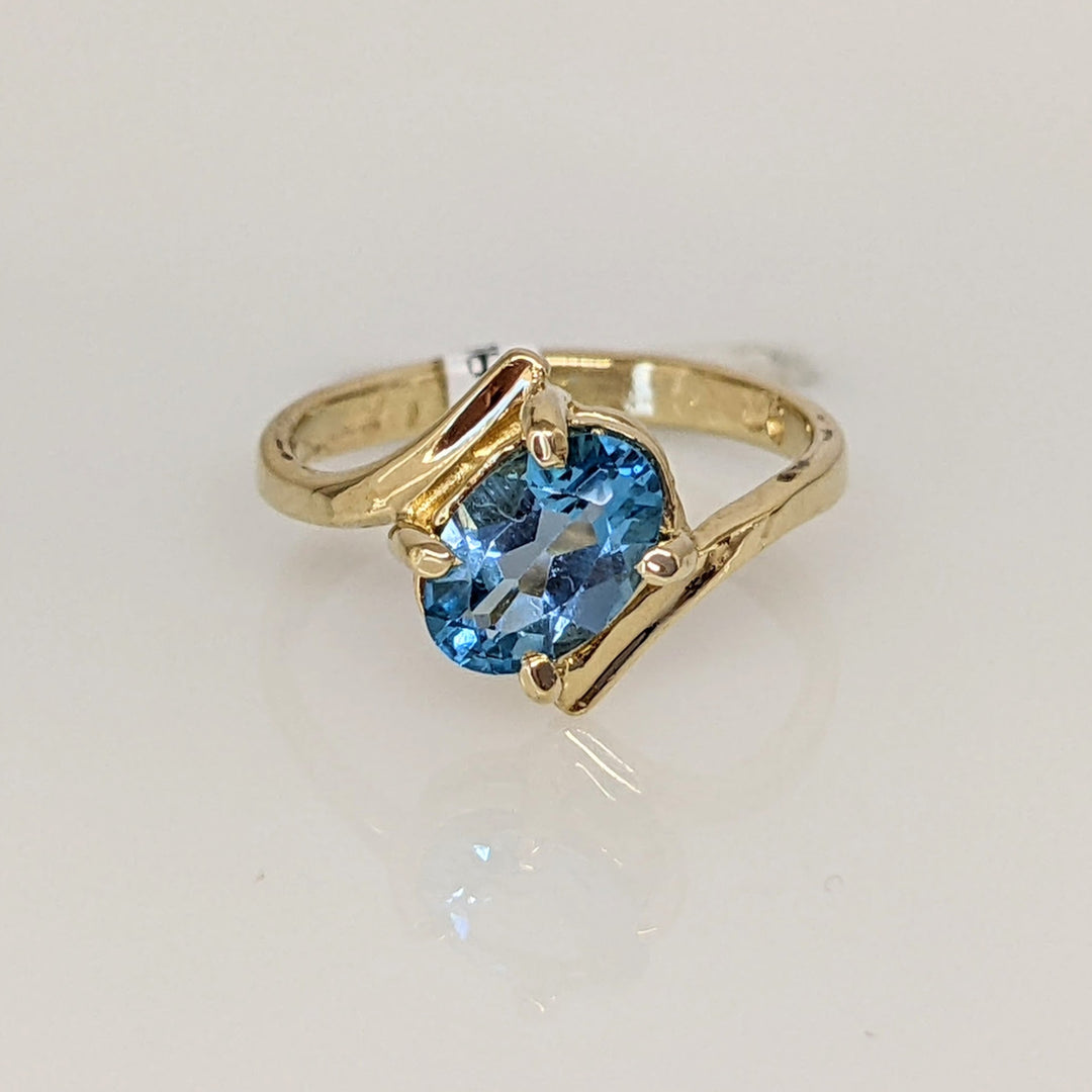14K BLUE TOPAZ OVAL 4X6 ESTATE BABY RING 1.1 GRAMS