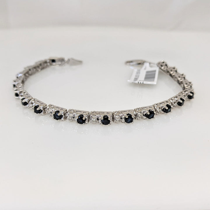 10K WHITE SAPPHIRE ROUND (20) WITH MELEE ESTATE BRACELET 6.7 GRAMS