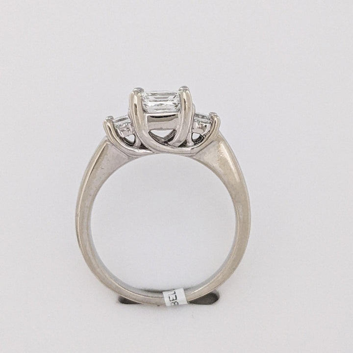 14K WHITE 1.04 CARAT TOTAL WEIGHT VS2 G DIAMOND PRINCESS CUT (3) ESTATE RING 4.4 GRAMS