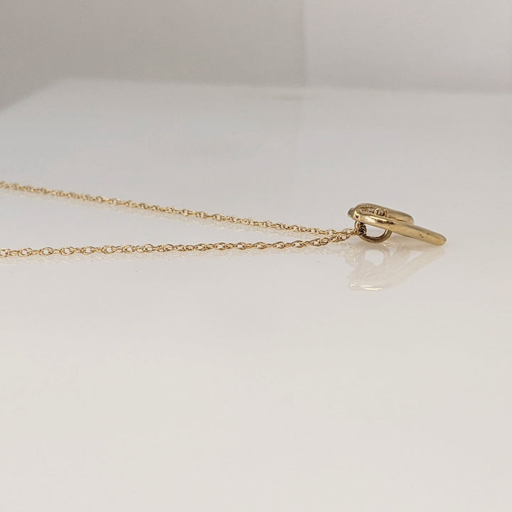 14K DIAMOND ROUND ESTATE HEART PENDANT & CHAIN 2.2 GRAMS