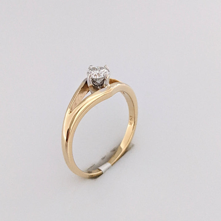 14K .20 CARAT TOTAL SI2 H DAMOND ROUND OPEN TOP ESTATE RING 2.0 GRAMS