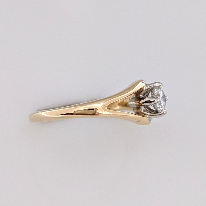 14K .20 CARAT TOTAL SI2 H DAMOND ROUND OPEN TOP ESTATE RING 2.0 GRAMS