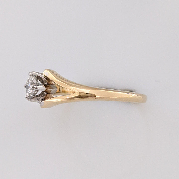 14K .20 CARAT TOTAL SI2 H DAMOND ROUND OPEN TOP ESTATE RING 2.0 GRAMS