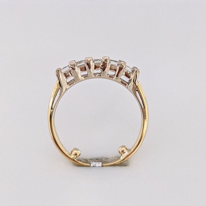18K .95 CARAT TOTAL WEIGHT VS2 I-J DIAMOND PIRNCESS CUT (5) ESTATE BAND 3.9 GRAMS