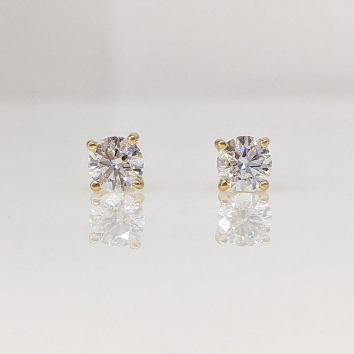 14K .32 CARAT TOTAL WEIGHT SI2 G DIAMOND ROUND ESTATE STUD EARRINGS 0.5 GRAMS