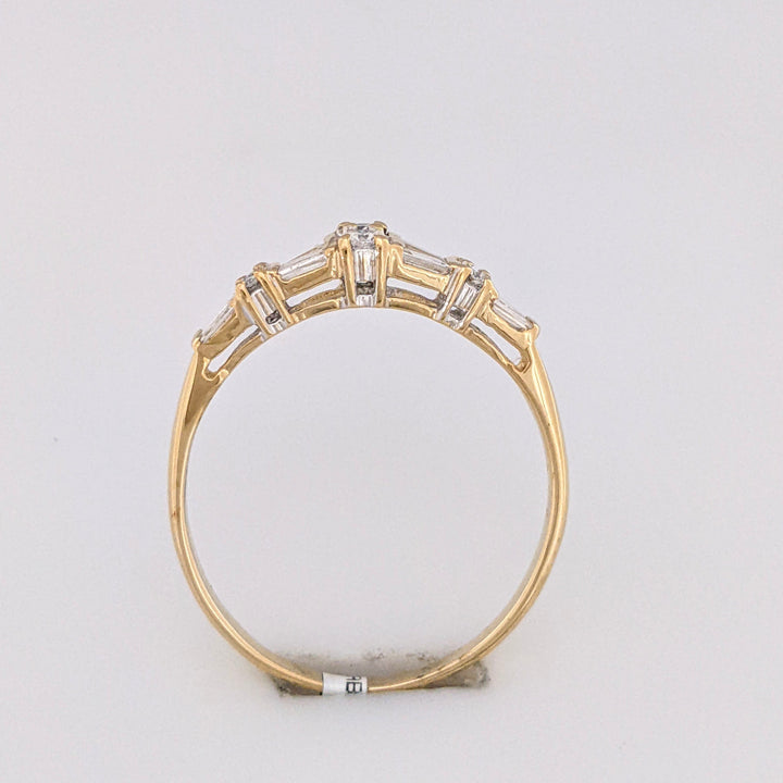14K .42 CARAT TOTAL WEIGHT SI2 H DIAMOND ROUND (6) BAGUETTE (8) ESTATE BAND 2.3 GRAMS