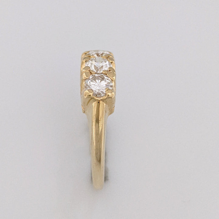 14K 1.04 CARAT TOTAL WEIGHT VS2 E-F DIAMOND ROUND (4) ESTATE BAND 3.9 GRAMS