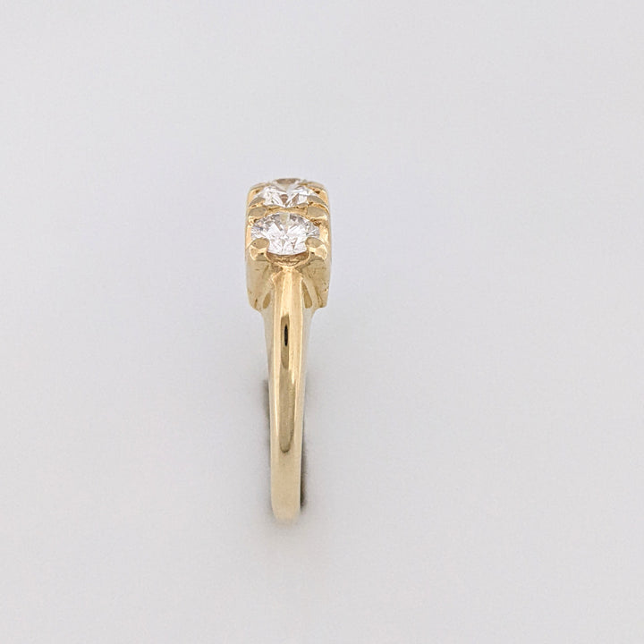 14K 1.04 CARAT TOTAL WEIGHT VS2 E-F DIAMOND ROUND (4) ESTATE BAND 3.9 GRAMS