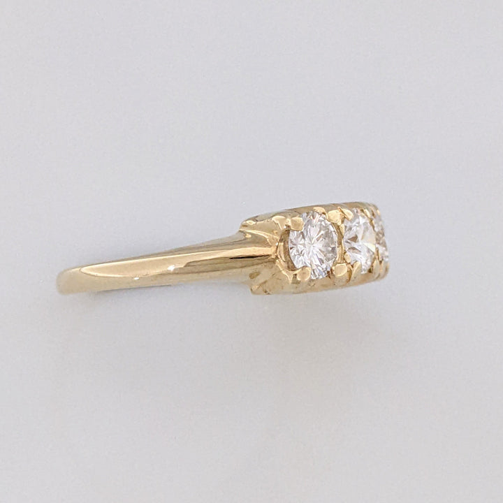 14K 1.04 CARAT TOTAL WEIGHT VS2 E-F DIAMOND ROUND (4) ESTATE BAND 3.9 GRAMS