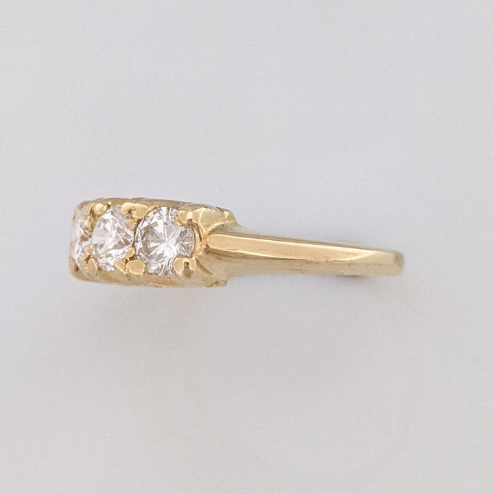 14K 1.04 CARAT TOTAL WEIGHT VS2 E-F DIAMOND ROUND (4) ESTATE BAND 3.9 GRAMS