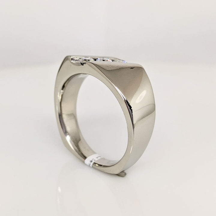 14K WHITE .54 CARAT TOTAL WEIGHT SI2 I DIAMOND ROUND (3) CHANNEL SET ESTATE BAND 16.4 GRAMS