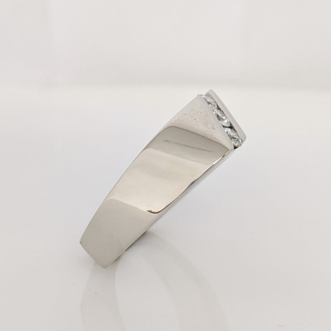 14K WHITE .54 CARAT TOTAL WEIGHT SI2 I DIAMOND ROUND (3) CHANNEL SET ESTATE BAND 16.4 GRAMS