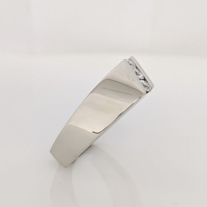 14K WHITE .54 CARAT TOTAL WEIGHT SI2 I DIAMOND ROUND (3) CHANNEL SET ESTATE BAND 16.4 GRAMS