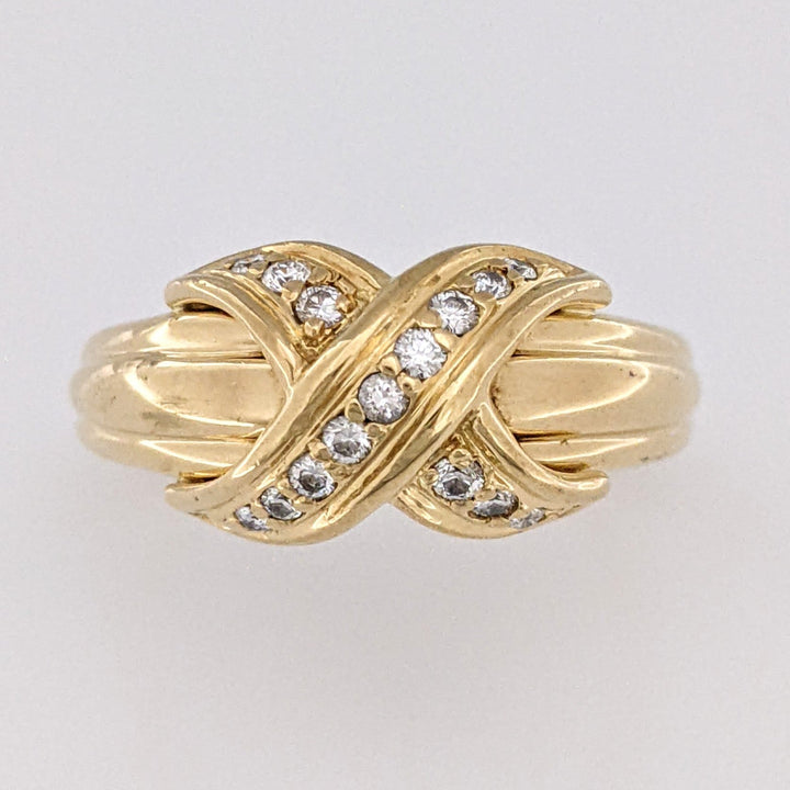 18K .25 CARAT TOTAL WEIGHT VVS1 G ROUND DIAMOND (15) "TIFFANY CO" ESTATE BAND 7.1 GRAMS