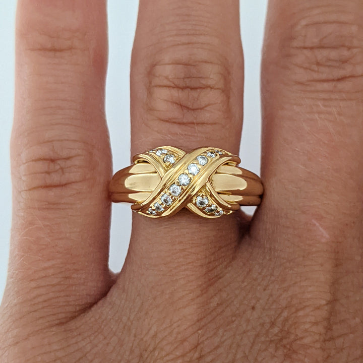 18K .25 CARAT TOTAL WEIGHT VVS1 G ROUND DIAMOND (15) "TIFFANY CO" ESTATE BAND 7.1 GRAMS