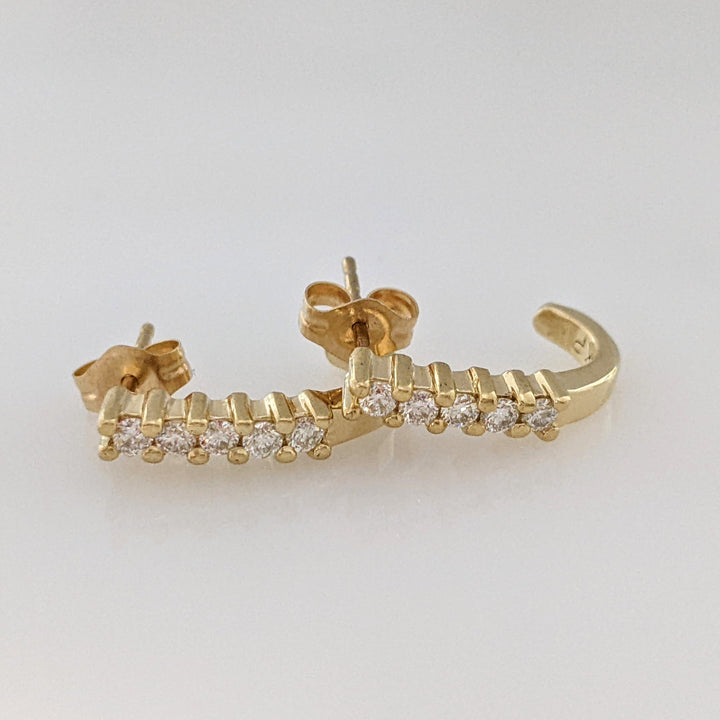 14K .25 CARAT TOTAL WEIGHT SI1 I DIAMOND ROUND (10) ESTATE EARRINGS 2.2 GRAMS